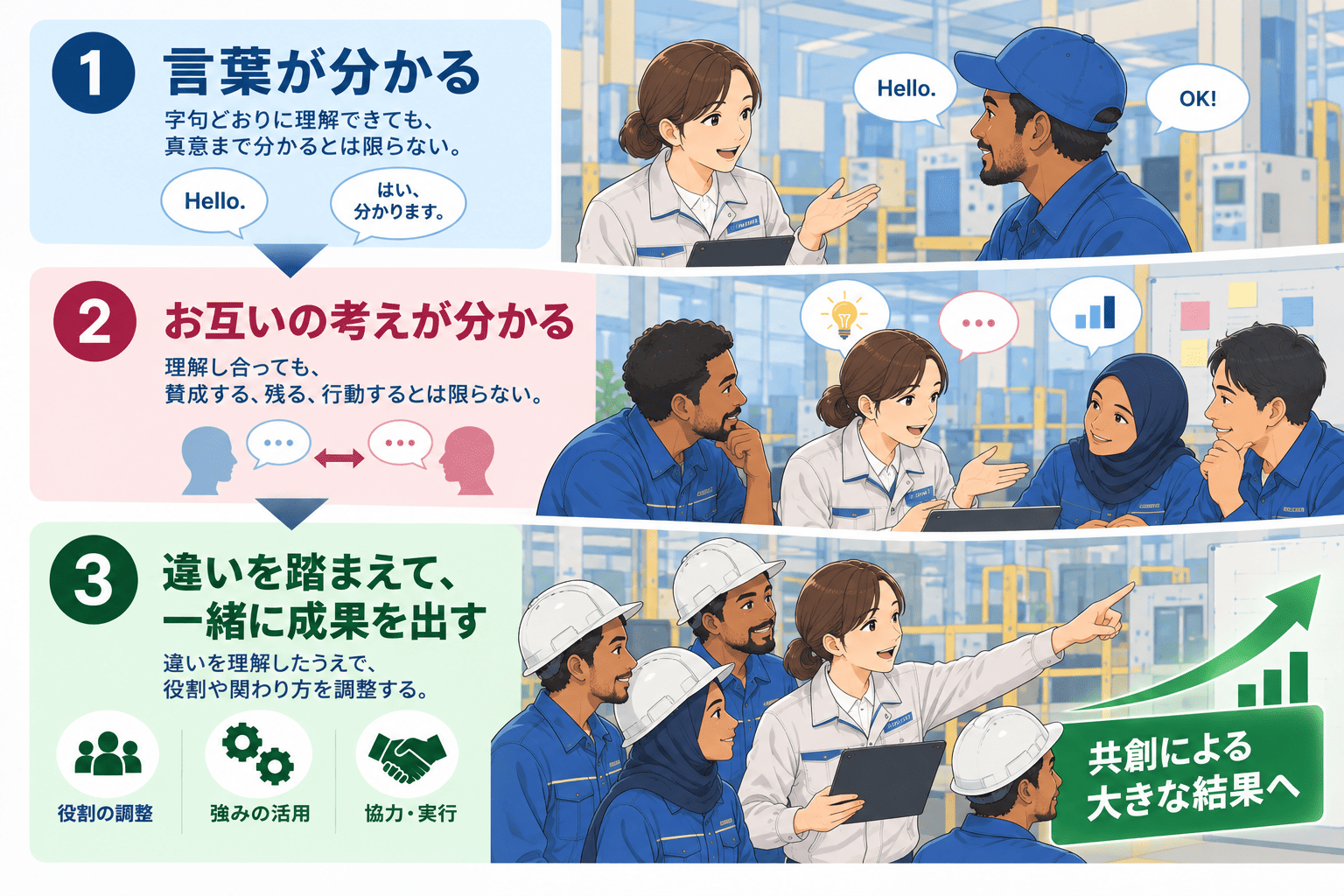 異文化コミュニケーションを支える3つの力の関係